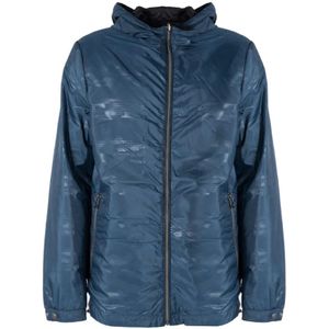 Geox, Omkeerbare jas met capuchon Blauw, Heren, Maat:M