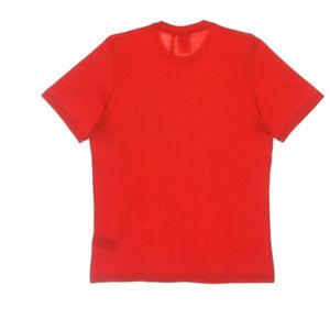 Adidas, Tops, Heren, Rood, S, Katoen, Rode Heren Tee met Logo Borduursel