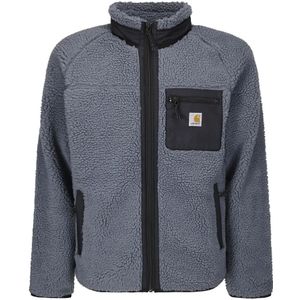 Carhartt Wip, Sport, Heren, Grijs, L, Nylon, Contrast Fleece Sweatshirt met Borstzak