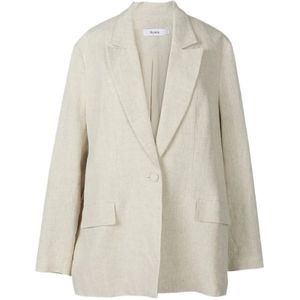 Stylein, Klassieke Regular Blazer Beige, Dames, Maat:M