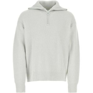 Studio Nicholson, Sweatshirts & Hoodies, Heren, Wit, XL, Ice Wool Hoodie - Stijlvol en Comfortabel