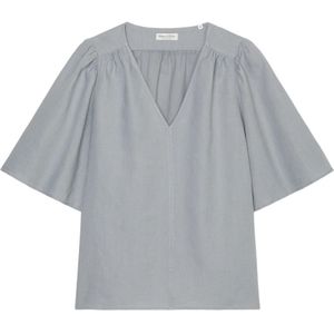 Marc O'Polo, Blouses & Shirts, Dames, Blauw, M, Katoen, Normale korte mouwen blouse