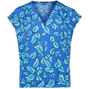 Betty Barclay, Blouses & Shirts, Dames, Blauw, 2Xl, Bloemen V-hals Printshirt