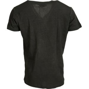 Dsquared2, Tops, Heren, Grijs, M, Katoen, Grijze V-hals Katoen Linnen T-shirt