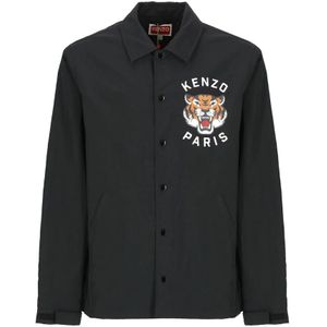 Kenzo, Casual Shirts Zwart, Heren, Maat:M