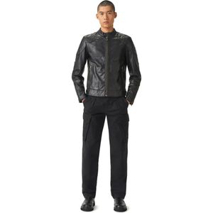 Belstaff, Jassen, Heren, Zwart, L, Leer, Zwarte Leren Legacy Jas