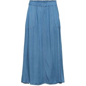 &Co Woman, Rokken, Dames, Blauw, 2Xl, Denim, Denim Elastische Taille Rok