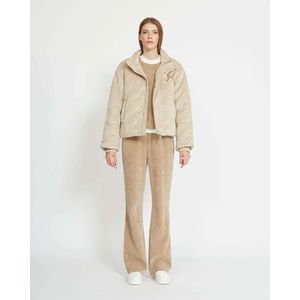 John Richmond, Jassen, Dames, Beige, M, Polyester, Logo Front Pufferjack