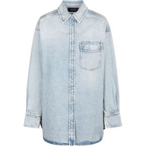 Max Mara, Blouses & Shirts, Dames, Blauw, S, Denim, Blauwe Denim Oversized Shirt