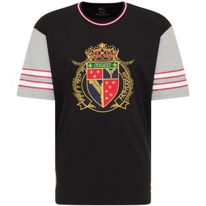Carlo Colucci, Tops, Heren, Zwart, M, Katoen, Oversize College T-Shirt D`Angelantonio