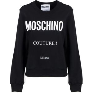Moschino, Sweatshirts & Hoodies, Dames, Zwart, 3Xs, Katoen, Sweatshirts