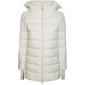 Herno, Jassen, Dames, Wit, M, Capuchon Zip-Up Puffer Jas