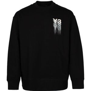 Y-3, Sweatshirts & Hoodies, Heren, Zwart, L, Katoen, Organisch Katoenen Sweatshirt