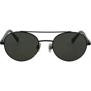 Dolce & Gabbana, Accessoires, Dames, Zwart, ONE Size, Groene Lens Stalen Zonnebril Phantos Stijl