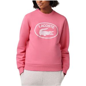 Lacoste, Sweatshirts & Hoodies, Dames, Roze, M, Katoen, Roze Logo Sweatshirt