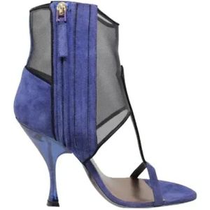 Armani Pre-owned, Pre-owned Suede sandals Blauw, Dames, Maat:36 EU