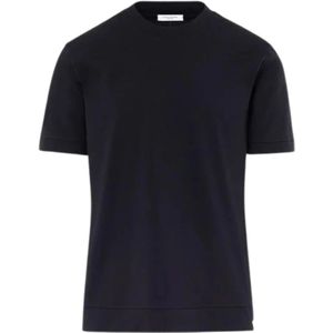 Paolo Pecora, Tops, Heren, Zwart, XL, Katoen, Zwarte Katoenen Jersey T-shirt met Korte Mouwen