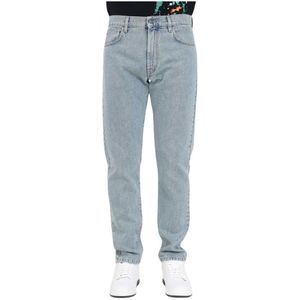 Moschino, Heldere Blauwe Denim Jeans Blauw, Heren, Maat:L