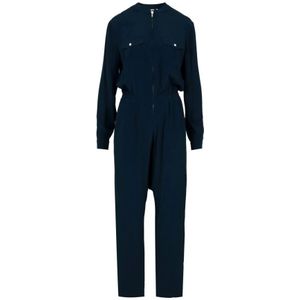 Mauro Grifoni, Jumpsuits & Playsuits, Dames, Blauw, XS, Katoen, Blauwe Katoenen Broek met Zakken