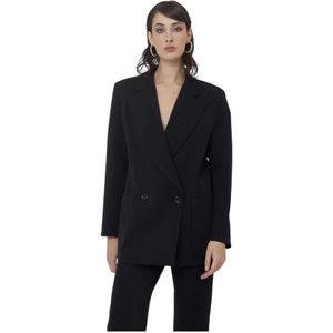 Silvian Heach, Jassen, Dames, Zwart, XS, Polyester, Oversized Double-Breasted Blazer