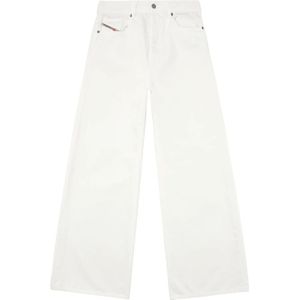 Diesel, Jeans, Dames, Wit, W24, Katoen, Vintage Witte Wide Leg Jeans