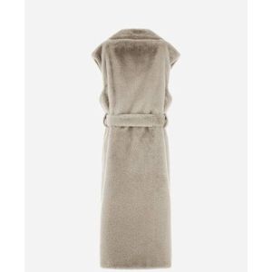 Herno, Jassen, Dames, Wit, S, Nepbont, Lang Zacht Faux Fur Vest