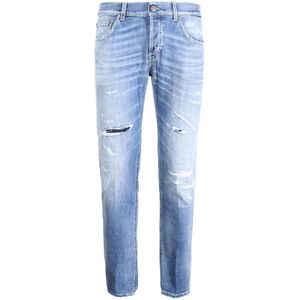 Dondup, Jeans, Heren, Blauw, W34, Katoen, Slim-fit Jeans