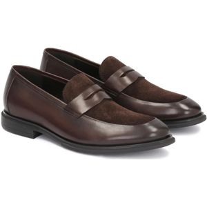 Kazar, Schoenen, Heren, Bruin, 42 EU, Leer, Bruine Penny Loafers Casual Schoenen