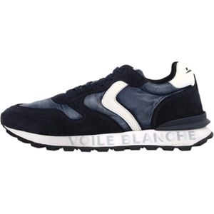 Voile Blanche, Schoenen, Heren, Blauw, 42 EU, Leer, Blauwe Sneakers Paris Race Man