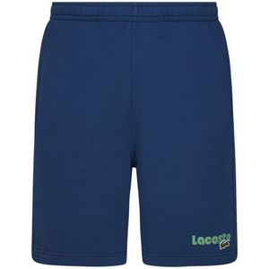 Lacoste, Korte broeken, Heren, Blauw, XL, Katoen, Blauwe Shorts met Logo Print