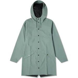 Rains, Jassen, Heren, Groen, L, Lange Jas Haze-XS, Waterbestendige Regenjas