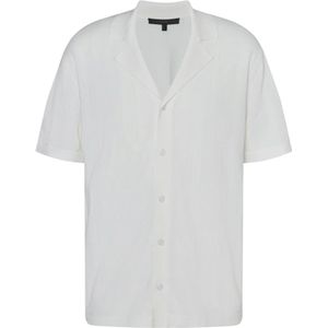 Drykorn, Heren Katoenen Gebreid Overhemd in Wit Wit, Heren, Maat:M
