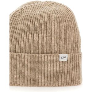 Woolrich, Accessoires, Heren, Beige, M, Wol, Heren Wolmix Beanie Zand