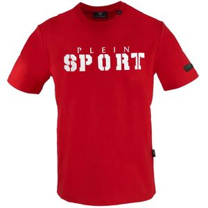 Plein Sport, Tops, Heren, Rood, 2Xl, Katoen, Korte mouwen ronde hals katoenen T-shirt