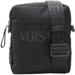 Versace, Tassen, Heren, Zwart, ONE Size, Nylon, Canvas crossbody-bags
