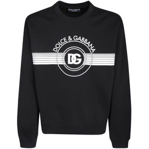Dolce & Gabbana, Sweatshirts & Hoodies, Heren, Zwart, S, Katoen, Zwarte Sweatshirt - Ultiem Comfort en Stijl