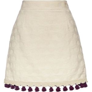 La DoubleJ, Geborduurde Mini Rok Beige, Dames, Maat:XL