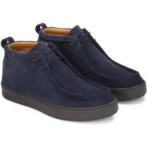 Kazar, Schoenen, Heren, Blauw, 46 EU, Suède, Marineblauwe suède chukka sneakers