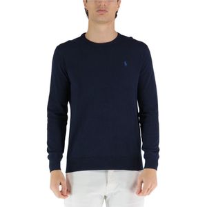 Polo Ralph Lauren, Truien, Heren, Blauw, L, Katoen, Katoenen sweatshirt met ronde hals