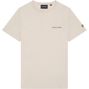 Lyle & Scott, Tops, Heren, Beige, XL, Geborduurd T-shirt voor mannen