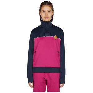 Moncler, Sweatshirts & Hoodies, Dames, Roze, M, Polyester, Non-Binary Colourblock Sweatshirt