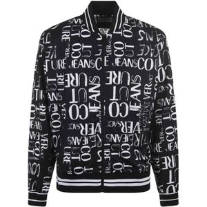 Versace Jeans Couture, Zwarte Logo Bomberjack Zwart, Heren, Maat:S