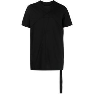 Rick Owens, Drkshdw Level Gebreid T-Shirt Zwart Zwart, Heren, Maat:XL