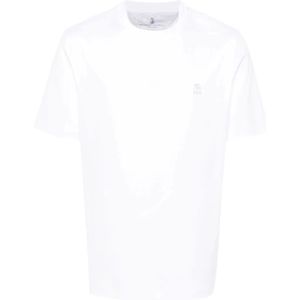 Brunello Cucinelli, Witte T-shirts en Polos Wit, Heren, Maat:XL