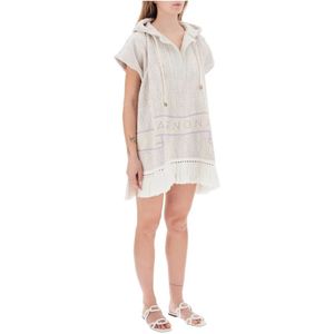 Agnona, Terry Poncho met Kettingmotief Veelkleurig, Dames, Maat:ONE Size