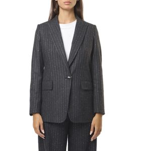 Herno, Jassen, Dames, Grijs, M, Pailletten, Paillet Blazer Antraciet