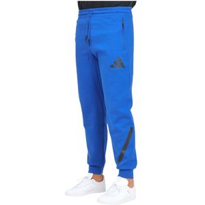 Adidas, Broeken, Heren, Blauw, L, Katoen, Teamwork Geïnspireerde Blauwe Sportieve Broek