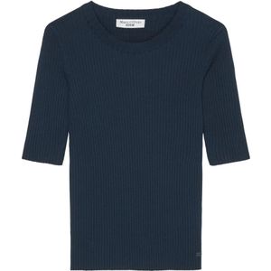 Marc O'Polo, Kort gebreide trui met korte mouwen Blauw, Dames, Maat:XS