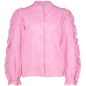 Fabienne Chapot, Roze blouse met bloemenprint en gerimpelde mouwen Roze, Dames, Maat:L