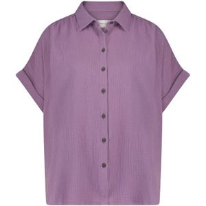 Jane Lushka, Organische Katoenen Romi Blouse | Violet Paars, Dames, Maat:S